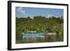 Boat with Tourists Shipping around the Source of the Nile, Jinja, Uganda, East Africa, Africa-Michael-Framed Photographic Print