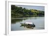 Boat with Tourists Shipping around the Source of the Nile, Jinja, Uganda, East Africa, Africa-Michael-Framed Photographic Print