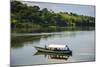 Boat with Tourists Shipping around the Source of the Nile, Jinja, Uganda, East Africa, Africa-Michael-Mounted Photographic Print