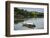 Boat with Tourists Shipping around the Source of the Nile, Jinja, Uganda, East Africa, Africa-Michael-Framed Photographic Print