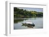 Boat with Tourists Shipping around the Source of the Nile, Jinja, Uganda, East Africa, Africa-Michael-Framed Photographic Print