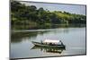 Boat with Tourists Shipping around the Source of the Nile, Jinja, Uganda, East Africa, Africa-Michael-Mounted Photographic Print