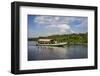 Boat with Tourists Shipping around the Source of the Nile, Jinja, Uganda, East Africa, Africa-Michael-Framed Photographic Print