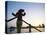 Boat Woman on Mekong River / Sunrise, Cantho, Mekong Delta, Vietnam-Steve Vidler-Stretched Canvas