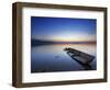 Boat Wreck in the Afterglow at Chiemsee, Bavaria, Germany, Europe-Dieter Meyrl-Framed Photographic Print