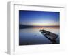 Boat Wreck in the Afterglow at Chiemsee, Bavaria, Germany, Europe-Dieter Meyrl-Framed Photographic Print