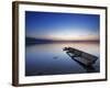 Boat Wreck in the Afterglow at Chiemsee, Bavaria, Germany, Europe-Dieter Meyrl-Framed Photographic Print