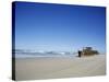 Boat Wreck on the Beach, Fraser Island, Queensland, Australia-R Mcleod-Stretched Canvas