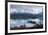 Boatdock and Late Evenng Reflections in Lago Pehoe, Torres Del Paine National Park, Patagonia-Eleanor Scriven-Framed Photographic Print