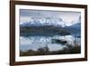 Boatdock and Late Evenng Reflections in Lago Pehoe, Torres Del Paine National Park, Patagonia-Eleanor Scriven-Framed Photographic Print