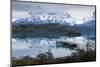 Boatdock and Late Evenng Reflections in Lago Pehoe, Torres Del Paine National Park, Patagonia-Eleanor Scriven-Mounted Photographic Print