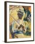 Boater Hat with Parasol-Boscoe Holder-Framed Art Print