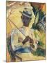 Boater Hat with Parasol-Boscoe Holder-Mounted Art Print