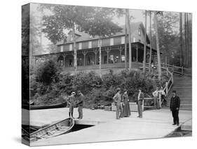 Boaters at Lake Lodge-Seneca Ray Stoddard-Stretched Canvas