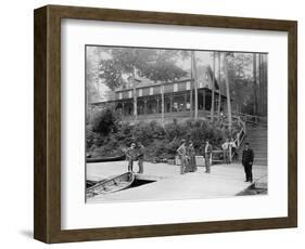 Boaters at Lake Lodge-Seneca Ray Stoddard-Framed Photographic Print