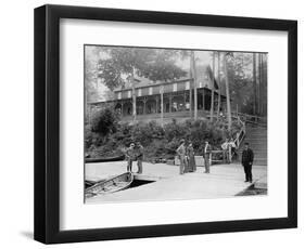 Boaters at Lake Lodge-Seneca Ray Stoddard-Framed Photographic Print