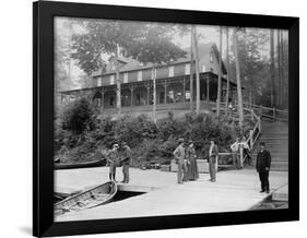 Boaters at Lake Lodge-Seneca Ray Stoddard-Framed Photographic Print