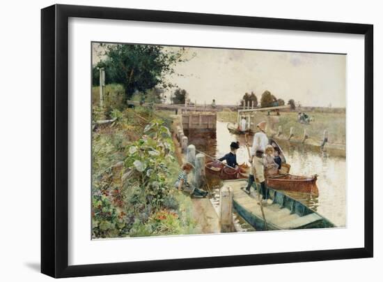 Boaters in a Lock on the Thames-Hector Caffieri-Framed Giclee Print