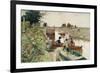 Boaters in a Lock on the Thames-Hector Caffieri-Framed Giclee Print