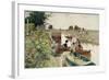 Boaters in a Lock on the Thames-Hector Caffieri-Framed Giclee Print