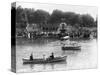 Boaters in Front of Bethesda Terrace, Central Park-null-Stretched Canvas