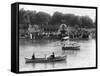 Boaters in Front of Bethesda Terrace, Central Park-null-Framed Stretched Canvas