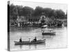 Boaters in Front of Bethesda Terrace, Central Park-null-Stretched Canvas