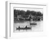 Boaters in Front of Bethesda Terrace, Central Park-null-Framed Photographic Print