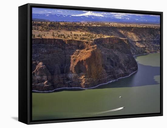 Boaters on Lake Billy Chinook-Steve Terrill-Framed Stretched Canvas