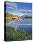 Boathouse and Maligne Lake, Jasper National Park, Alberta, Rockies, Canada-Michele Falzone-Stretched Canvas