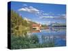 Boathouse and Maligne Lake, Jasper National Park, Alberta, Rockies, Canada-Michele Falzone-Stretched Canvas