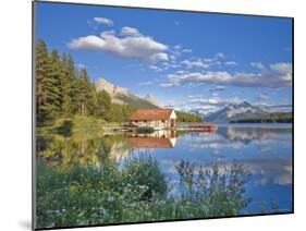 Boathouse and Maligne Lake, Jasper National Park, Alberta, Rockies, Canada-Michele Falzone-Mounted Photographic Print