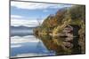 Boathouse and reflections, Lake Ullswater, Lake District National Park, Cumbria, England, United Ki-James Emmerson-Mounted Photographic Print