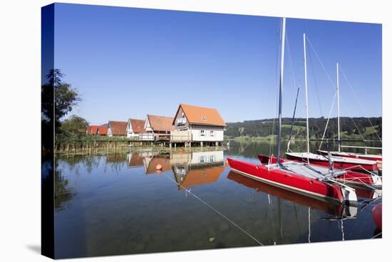 Boathouse at Alpsee Lake, Immenstadt, Allgau, Bavaria, Germany, Europe-Markus-Stretched Canvas