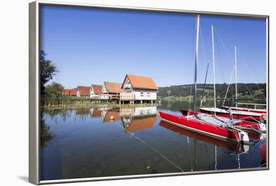 Boathouse at Alpsee Lake, Immenstadt, Allgau, Bavaria, Germany, Europe-Markus-Framed Photographic Print