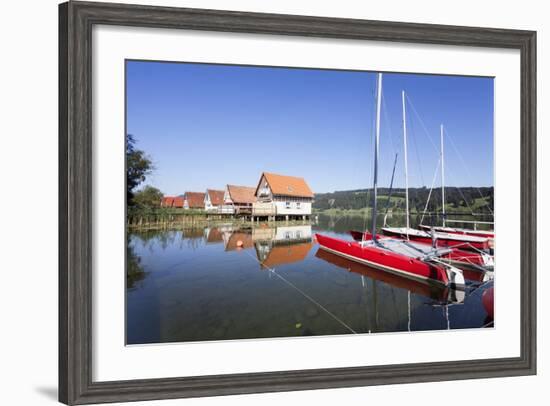 Boathouse at Alpsee Lake, Immenstadt, Allgau, Bavaria, Germany, Europe-Markus-Framed Photographic Print
