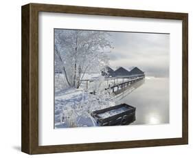 Boathouse at the Kochelsee, Tolzer Country, Bavaria, Germany-Rainer Mirau-Framed Photographic Print