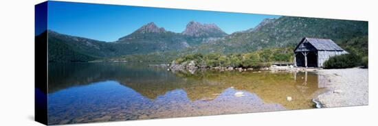 Boathouse at the Lakeside, Dove Lake, Cradle Mountain-Lake St Clair National Park, Tasmania-null-Stretched Canvas