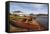 Boathouse Cafe and Rowing Boats at Hornsea Mere-Mark Sunderland-Framed Stretched Canvas