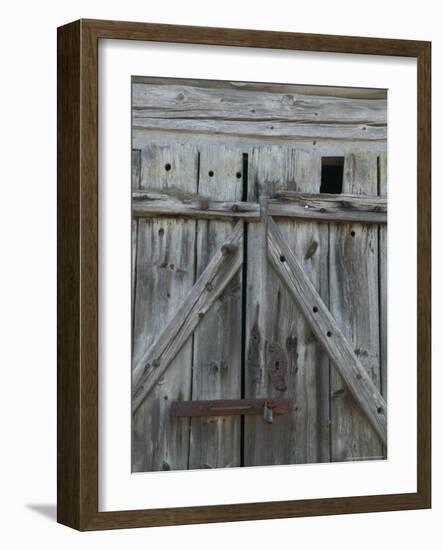 Boathouse Door at Norheimsund, Hardanger Fjord, Norway-Russell Young-Framed Photographic Print