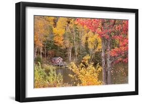 Boathouse In Autumn, Marquette, Michigan '12-Monte Nagler-Framed Photographic Print