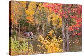 Boathouse In Autumn, Marquette, Michigan '12-Monte Nagler-Stretched Canvas