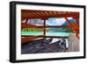 Boathouse on Emerald Lake, Canada-George Oze-Framed Photographic Print