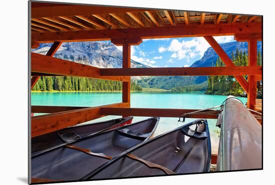 Boathouse on Emerald Lake, Canada-George Oze-Mounted Photographic Print