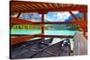 Boathouse on Emerald Lake, Canada-George Oze-Stretched Canvas