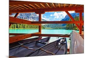 Boathouse on Emerald Lake, Canada-George Oze-Mounted Photographic Print