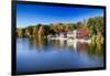 Boathouse On Lake Carnegie During Fall-George Oze-Framed Photographic Print