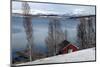 Boathouse on the Shores of a Fjord Near Eidkjosen-David Lomax-Mounted Photographic Print