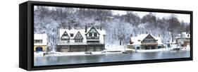 Boathouse Row at the Waterfront, Schuylkill River, Philadelphia, Pennsylvania, USA-null-Framed Stretched Canvas