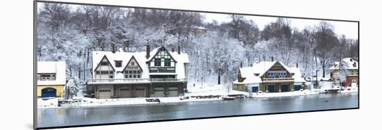 Boathouse Row at the Waterfront, Schuylkill River, Philadelphia, Pennsylvania, USA-null-Mounted Photographic Print